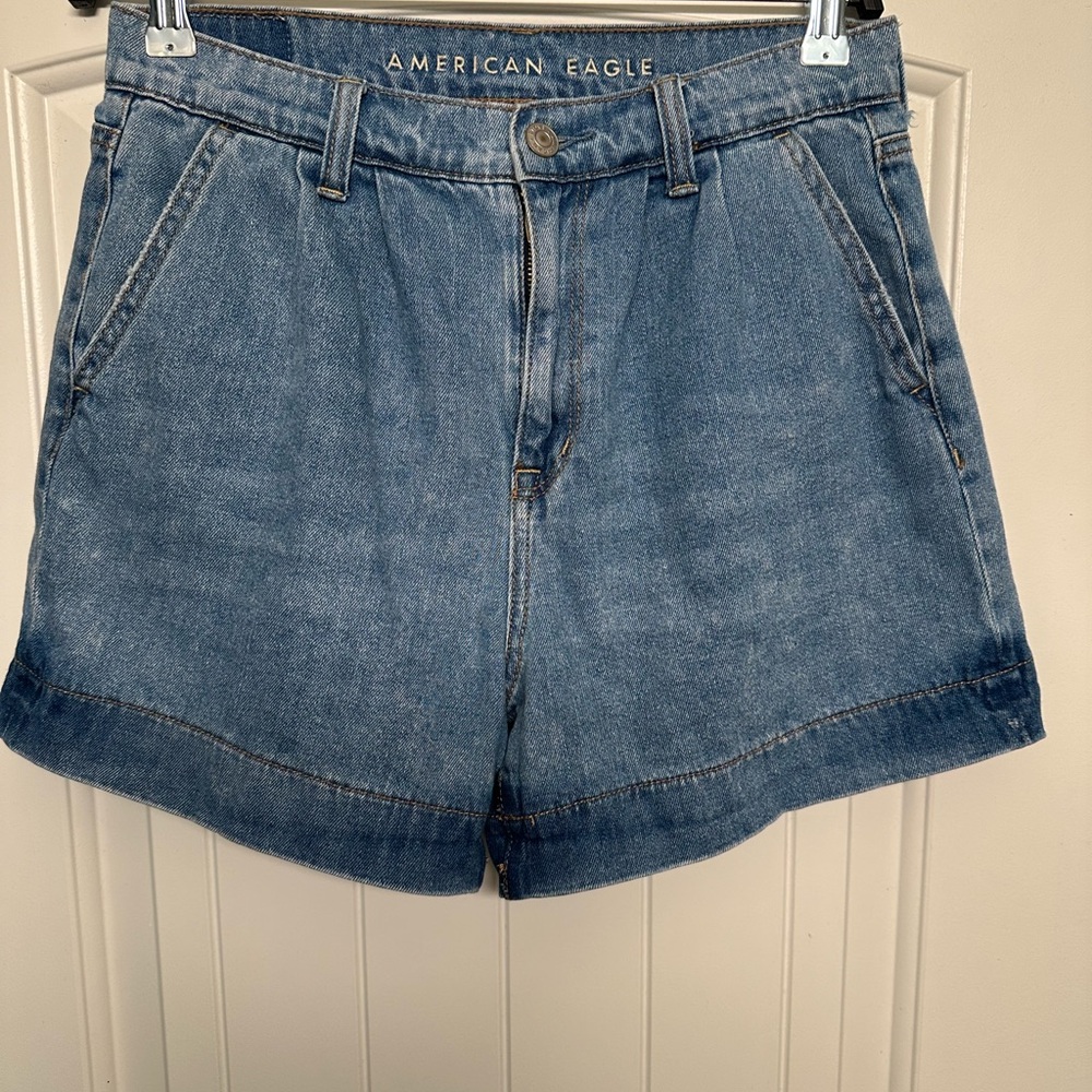American Eagle Outfitters Paper Bag Women's Blue Denim Shorts